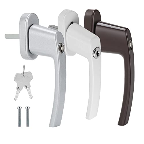 Tubiaz Fenstergriff abschließbarfenstergriff 4X Aluminium, abschließbar aluminiumlegierung，fenstergriff kindersicherung mit Schloss in Stiftlänge 35mm，Fensterschloss in Weiß von Tubiaz
