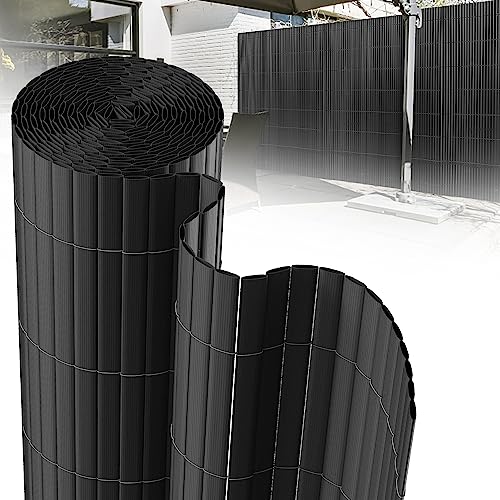 Tubiaz PVC Sichtschutzmatte 120×800cm, Sichtschutz Zaun mit Interne Verstärkung, Balkon Sichtschutz Windschutz, Sonnenschutz, Sichtschutz Garten mit Kabelbinder (Grau) von Tubiaz
