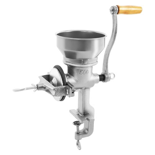 Manuelle Kaffeemühle, 500 ml Manuelle Getreidemühle aus Edelstahl mit Niedrigem Trichter und Tischklemme Einstellbare Kornmühle für Nüsse, Kaffee, Getreide, Samen, Mais und Gewürze von Tubisku