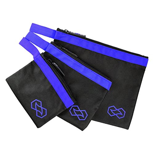 Reißverschluss Tasche I Werkzeugtasche I Beutel mit Reißverschluss - praktische Organizer Tasche, wasserdicht, aus ballistischem Nylon - 3er(verschiedene Grössen,blau) von Tucano