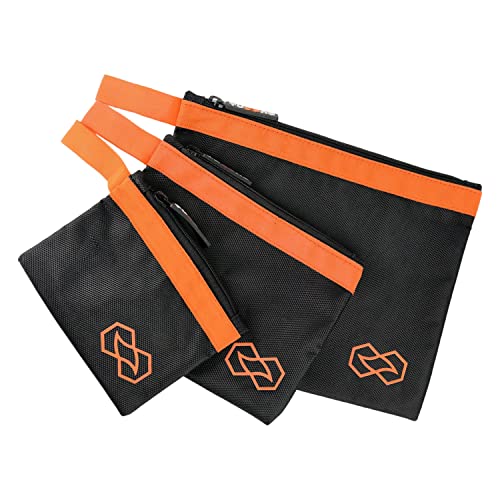 Reißverschluss Tasche I Werkzeugtasche I Beutel mit Reißverschluss - praktische Organizer Tasche, wasserdicht, aus ballistischem Nylon - 3er(verschiedene Grössen,orange) von Tucano