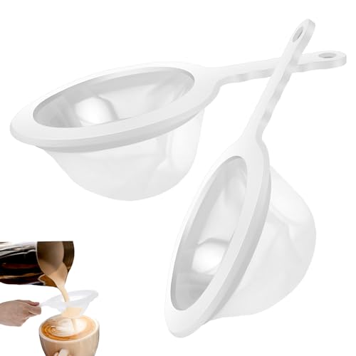2 Stück Küchensieb Kunststoff (120/200 Mesh) Extra Feinmaschiges Sieb Fein Nylonmaschen Feines Sieb mit Griff，Geeignet zum Filtern von Joghurt, Milchsäurewein und Honig von Tucnoeu