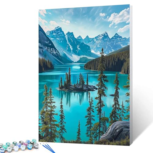 The Rocky Mountains Malen nach Zahlen Kits 40,6 x 50,8 cm Jaspis National Park Leinwand DIY Colorado River Ölgemälde für Kinder Erwachsene Anfänger mit Pinseln und Acryl-Kunstgeschenk (ohne Rahmen) von Tucocoo