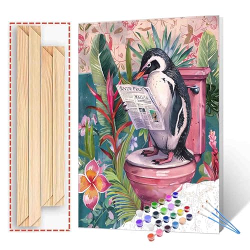 Tucocoo Malen-nach-Zahlen-Set Pinguin auf Toilette, mit Pinseln und Acrylpigmenten auf Leinwand, Gemälde für Erwachsene, lustige Tiere, Badezimmerbild für Zuhause, Wanddekoration, Geschenke, 40x50cm Tucocoo Malen-nach-Zahlen-Set Pinguin auf Toilette, mit Pinseln und Acrylpigmenten auf Leinwand, Gemälde für Erwachsene, lustige Tiere, Badezimmerbild für Zuhause, Wanddekoration, Geschenke, 40x50cm von Tucocoo