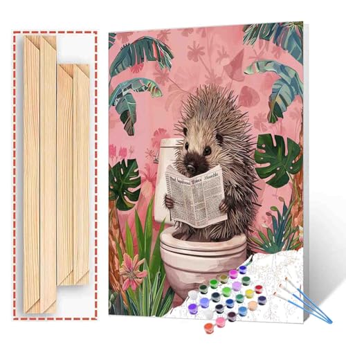 Tucocoo Malen-nach-Zahlen-Set mit Pinseln und Acryl-Pigmenten auf Leinwand, Gemälde für Erwachsene, lustige Tiere auf Toilette, Badezimmer, Bild für Zuhause, Wanddekoration, Geschenke, 40 x 50 cm Tucocoo Malen-nach-Zahlen-Set mit Pinseln und Acryl-Pigmenten auf Leinwand, Gemälde für Erwachsene, lustige Tiere auf Toilette, Badezimmer, Bild für Zuhause, Wanddekoration, Geschenke, 40 x 50 cm von Tucocoo