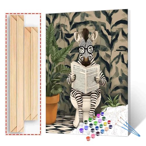 Tucocoo Simple Joyful Zebra Malen nach Zahlen Kits mit Pinseln und Acrylpigmenten auf Leinwand, Gemälde für Erwachsene, Tiere, zum Lesen von Zeitungen, Bild für Zuhause, Wanddekoration, Geschenke Tucocoo Simple Joyful Zebra Malen nach Zahlen Kits mit Pinseln und Acrylpigmenten auf Leinwand, Gemälde für Erwachsene, Tiere, zum Lesen von Zeitungen, Bild für Zuhause, Wanddekoration, Geschenke von Tucocoo
