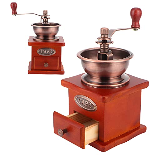 Kaffeemühle, Kaffeebohnenmühle mit Handkurbel Retro Stil Handkaffeemühle Tragbar Manuelle Kaffeemühle Handkurbel Grinder, Einstellbare Grobheit von Tudaheuiy