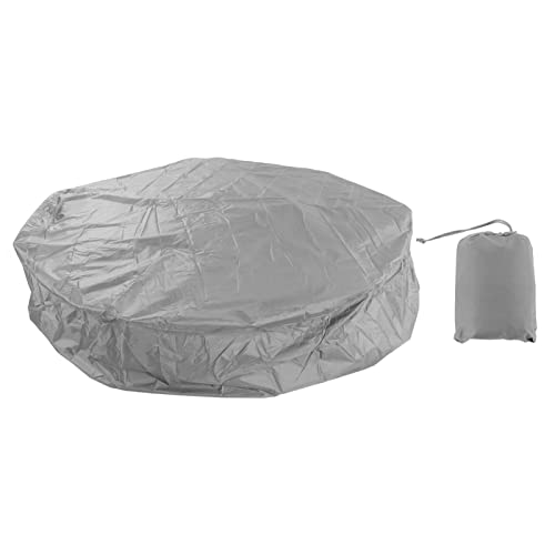 Poolabdeckung Rund mit Aufbewahrungstasche, Swimmingpool Staubschutzabdeckung wasserdichte Whirlpool Abdeckung vor Wind Schützende Abdeckung Wannenabdeckung 190x30cm (Grau, 215x70cm) von Tudaheuiy