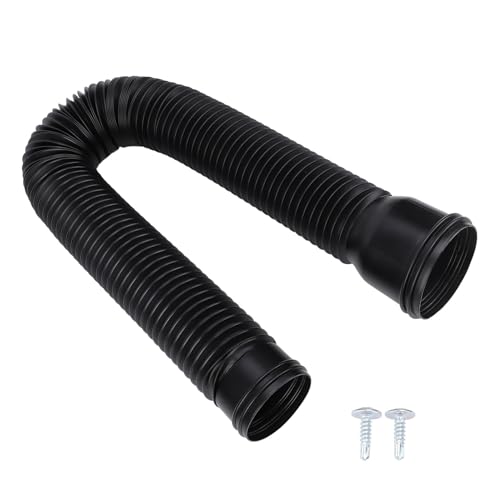 Regenrinnen-Fallrohrverlängerung, Flexibel Ausziehbare PE-Abflussverlängerung Dehnbar Regenrinnen Fallrohr Ablauf Kreisförmiges Dachrinnen Ablaufanschluss Set für die Meisten Fallrohr (Schwarz) von Tudaheuiy