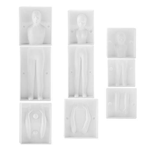 Tudaheuiy Fondant Formen für menschlichen Körper, Silikonform Kuchen für Menschen, Wiederverwendbare Backformen Menschen Fondant Figuren Plastik Fondant Moulds Familie mit Mann, Frau & Kindern von Tudaheuiy