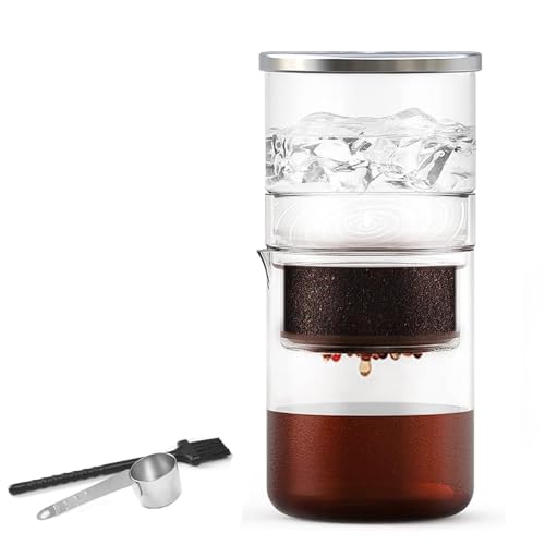 Tudaheuiy Ice Drip Kaffeemaschine, 300 ml Eiskaffeemaschine, Cold Brew Ice Coffee Maker, Glas Kaffeebereiter für kaltgebrühten Kaffee und Tee, Kaffeemaschine für Kaltextraktion Tudaheuiy Ice Drip Kaffeemaschine, 300 ml Eiskaffeemaschine, Cold Brew Ice Coffee Maker, Glas Kaffeebereiter für kaltgebrühten Kaffee und Tee, Kaffeemaschine für Kaltextraktion von Tudaheuiy