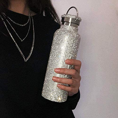 350/500/750ml Diamant-Wasserflasche, Funkelnde Strass-Isolierflasche, Thermosbecher Für Heißgetränke Auslaufsicher Silber 500ml 350/500/750ml Diamant-Wasserflasche, Funkelnde Strass-Isolierflasche, Thermosbecher Für Heißgetränke Auslaufsicher Silber 500ml von Tuelaly