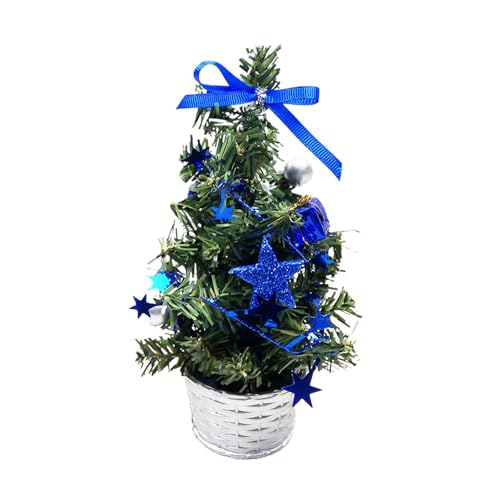 Künstlicher Weihnachtsbaum, exzellenter Weihnachtsbaum, Ornament mit Vase, Heimdekoration, Blau, 30 cm von Tuelaly