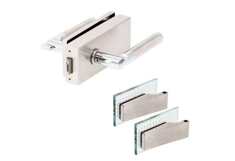 Türbeschläge24 Drückergarnitur Classic Glastürbeschlag Q UV V2A Edelstahl matt inkl. Studiobänder, Viele Griffe zur Auswahl! von Türbeschläge24