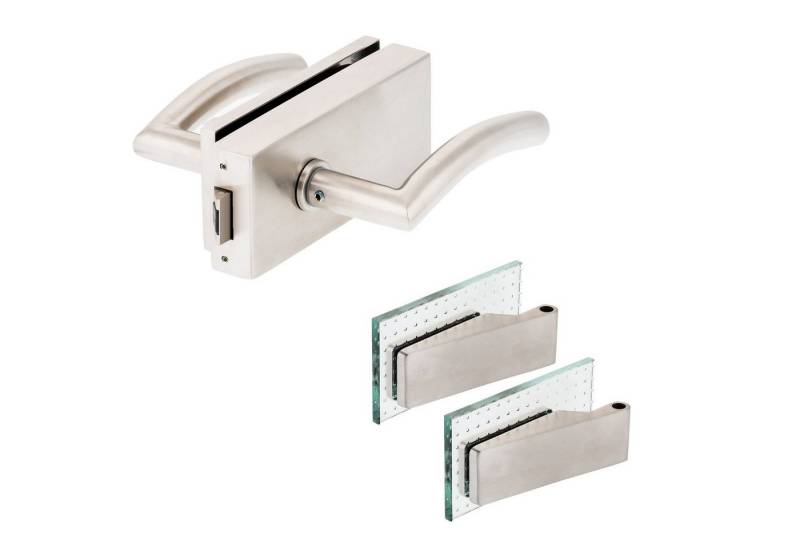 Türbeschläge24 Drückergarnitur Classic Glastürbeschlag Q UV V2A Edelstahl matt inkl. Studiobänder, Viele Griffe zur Auswahl! von Türbeschläge24
