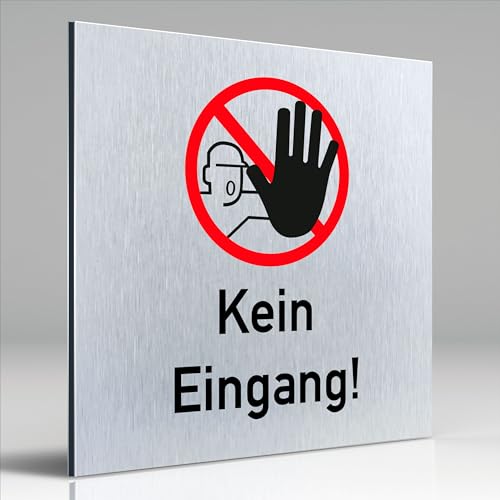 Türschilder24 Aluminium Dibond Schild - Türschild • 120 x 120 x 3 mm • Verbote Hinweisschilder • 100% Made in Germany (Kein Eingang) von Türschilder24