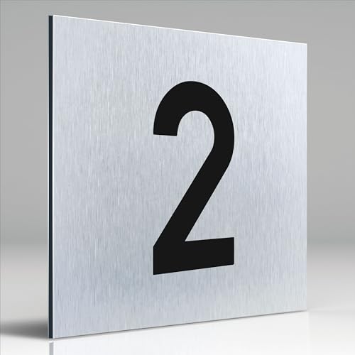 Türschilder24 Aluminium Dibond Schild - Türschild • 120 x 120 x 3 mm • Zahlen Ziffern Türnummern • 100% Made in Germany (2) von Türschilder24