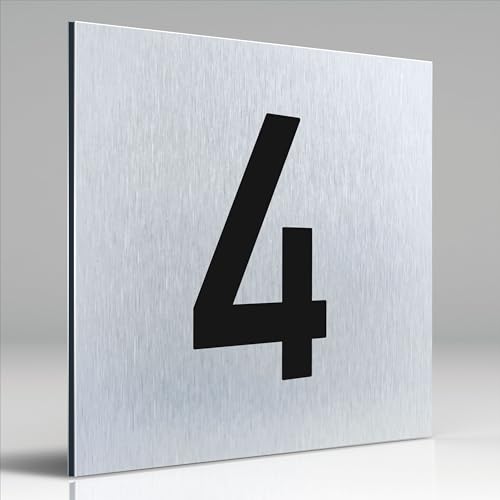 Türschilder24 Aluminium Dibond Schild - Türschild • 120 x 120 x 3 mm • Zahlen Ziffern Türnummern • 100% Made in Germany (4) von Türschilder24