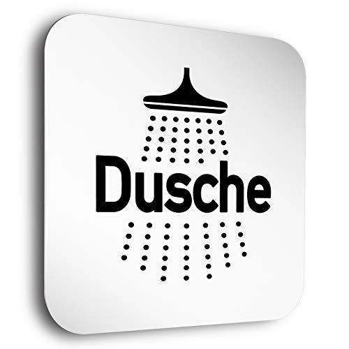 Türschilder24 Aluminium- Türschilder der Extraklasse! • "Dusche" • In der Größe 150 x 150mm • Die Schilder bestehen aus 1,5mm starkem Aluminium mit veredelter Oberfläche (eloxiert) von Türschilder24
