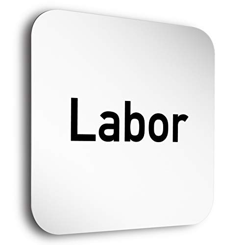 Türschilder24 Aluminium- Türschilder der Extraklasse! • "Labor" • In der Größe 150 x 150 mm • Besonderheit: unsichtbare 5mm Abstandhalter verleihen dem Türschild einen exklusiven schwebe Effekt von Türschilder24