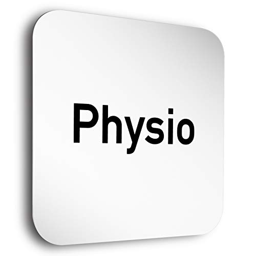 Türschilder24 Aluminium- Türschilder der Extraklasse! • "Physio" • In der Größe 150 x 150 mm • Besonderheit: unsichtbare 5mm Abstandhalter verleihen dem Türschild einen exklusiven schwebe Effekt von Türschilder24