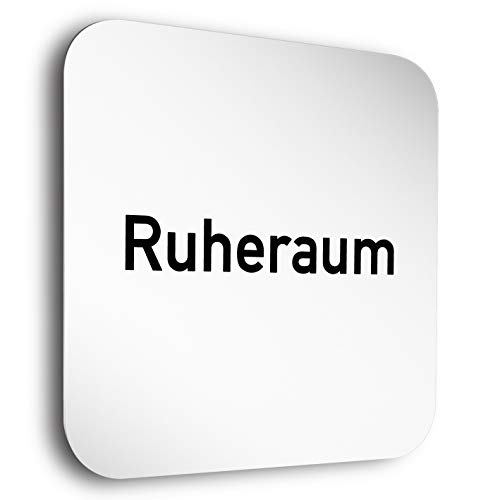 Türschilder24 Aluminium- Türschilder der Extraklasse! • "Ruheraum" • Größe: 150 x 150mm • mit exklusiven Schwebeeffekt • oberflächenveredelt von Türschilder24