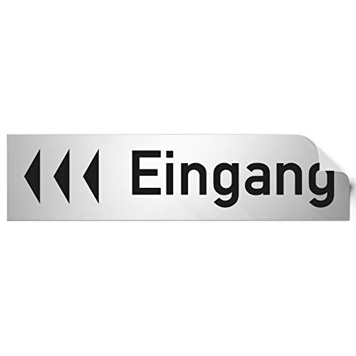 Türschilder24 Folienschild Türschild • Eingang llinks 001 • PVC Hinweisschild • 160 x 40 mm Silber • selbstklebend • Kratzfester Druck • UV Beständig Türschilder24 Folienschild Türschild • Eingang llinks 001 • PVC Hinweisschild • 160 x 40 mm Silber • selbstklebend • Kratzfester Druck • UV Beständig von Türschilder24