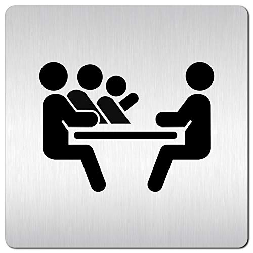 Türschilder24 XXL Schild - Türschild (B) • 125 x 125 mm • Seminar Schulung Unterricht 005 • 1,5 mm Aluminium Vollmaterial • 100% Made in Germany von Türschilder24