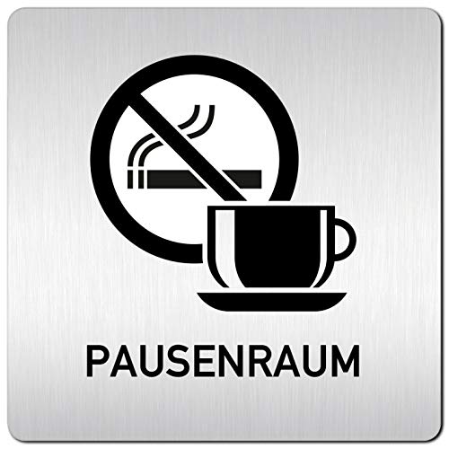 Türschilder24 XXL Schild - Türschild (B) • 125 x 125 x 1,5 mm • Aufenthaltsraum Pausenraum Teeküche - Nichtraucher 000 • Aluminium Vollmaterial • 100% Made in Germany von Türschilder24