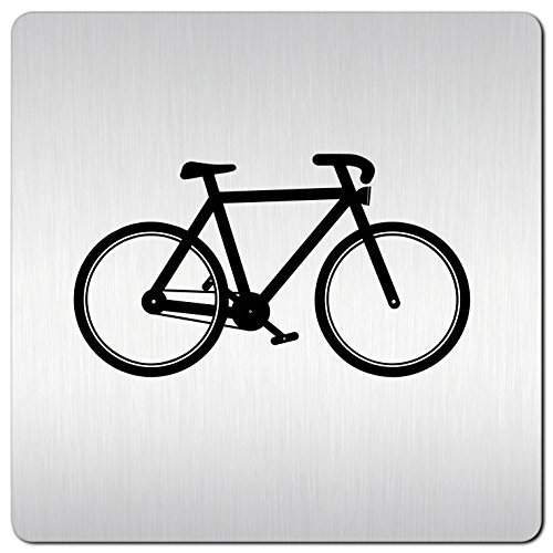 Türschilder24 XXL Schild - Türschild • 125 x 125 mm • Fahrradkeller – Fahrrad Piktogramm • 1,5 mm Aluminium Vollmaterial • 100% Made in Germany von Türschilder24