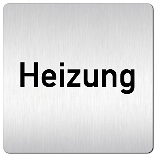 Türschilder24 XXL Schild - Türschild • 125 x 125 mm • Heizung • 1,5 mm Aluminium Vollmaterial • 100% Made in Germany von Türschilder24