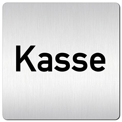 Türschilder24 XXL Schild - Türschild • 125 x 125 mm • Kasse • 1,5 mm Aluminium Vollmaterial • 100% Made in Germany von Türschilder24