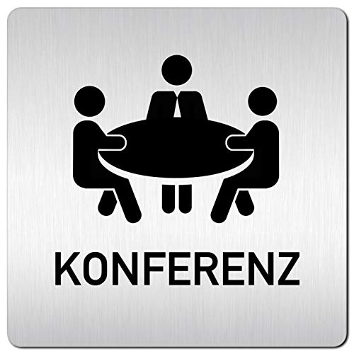 Türschilder24 XXL Schild - Türschild (B) • 125 x 125 mm • Konferenz 001 • 1,5 mm Aluminium Vollmaterial • 100% Made in Germany Türschilder24 XXL Schild - Türschild (B) • 125 x 125 mm • Konferenz 001 • 1,5 mm Aluminium Vollmaterial • 100% Made in Germany von Türschilder24