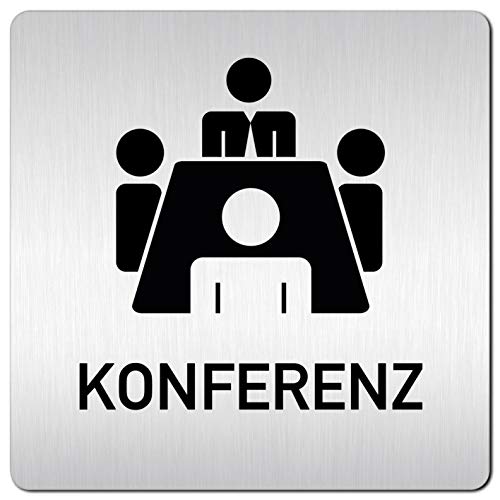 Türschilder24 XXL Schild - Türschild (B) • 125 x 125 mm • Konferenz 005 • 1,5 mm Aluminium Vollmaterial • 100% Made in Germany Türschilder24 XXL Schild - Türschild (B) • 125 x 125 mm • Konferenz 005 • 1,5 mm Aluminium Vollmaterial • 100% Made in Germany von Türschilder24