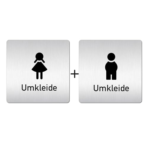 Türschilder24 XXL Schild - Türschild • 125 x 125 mm • Mädchen und Jungen • 1,5 mm Aluminium Vollmaterial • 100% Made in Germany (Set Mädchen + Jungen Umkleide) von Türschilder24