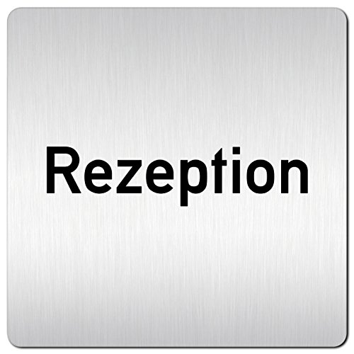 Türschilder24 XXL Schild - Türschild • 125 x 125 mm (B) • Rezeption • 1,5 mm Aluminium Vollmaterial • 100% Made in Germany von Türschilder24