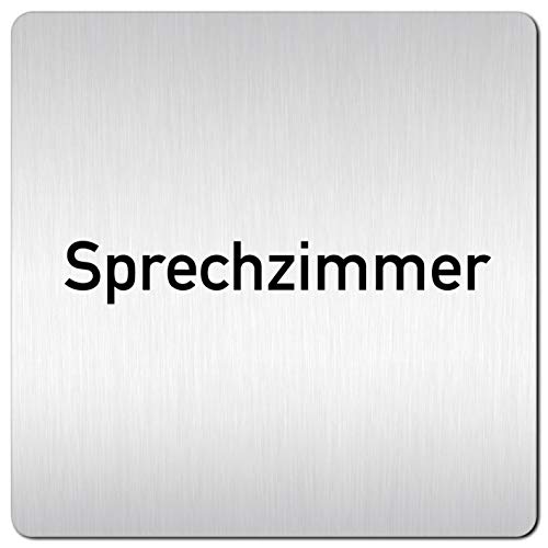 Türschilder24 XXL Schild - Türschild • 125 x 125 mm • Sprechzimmer • 1,5 mm Aluminium Vollmaterial • 100% Made in Germany von Türschilder24