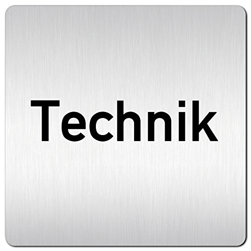 Türschilder24 XXL Schild - Türschild • 125 x 125 mm • Technik Technikraum • 1,5 mm Aluminium Vollmaterial • 100% Made in Germany von Türschilder24