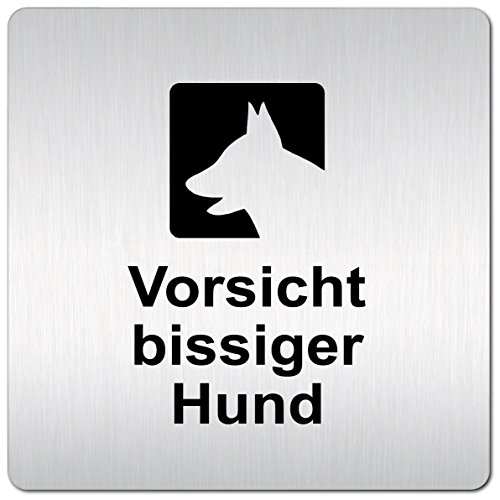 Türschilder24 XXL Schild - Türschild • 125 x 125 mm • Vorsicht bissiger Hund 000 • 1,5 mm Aluminium Vollmaterial • 100% Made in Germany von Türschilder24