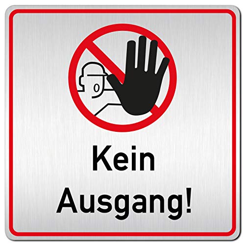 Türschilder24 XXL Schild - Türschild (B) • 125 x 125 x 1,5 mm • Türschild • Kein Ausgang 002 - Hinweisschild • Aluminium Vollmaterial • Made in Germany von Türschilder24