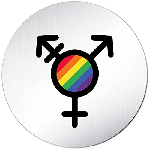Türschilder24 XXL Toilettenschild Trans Gender 6 • Ø 100mm • Aluminium (eloxiert) • Türschild Hinweisschild von Türschilder24