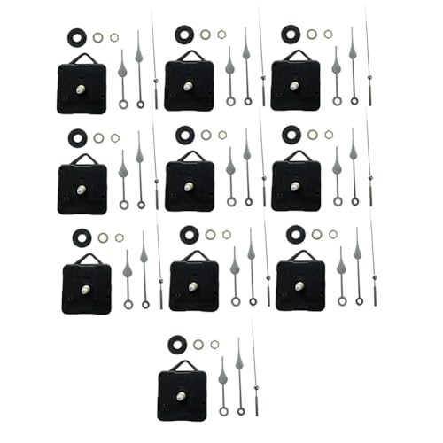 Tuesoa 10 Stück DIY Leiser Bewegungsmechanismus Spindelzeiger-Sets Wandquarz DIY Uhrwerk Mechanismus Reparaturteil Uhr Kit von Tuesoa
