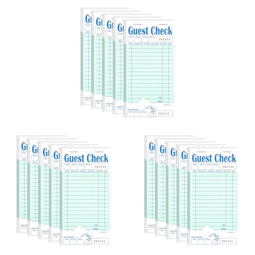 Tuesoa 15Er-Pack Gästescheckbücher, Server-Notizblöcke für Restaurants, Grünes Kellner-Scheckbuch, Restaurant-Bestellblock 50 Blatt/Packung Tuesoa 15Er-Pack Gästescheckbücher, Server-Notizblöcke für Restaurants, Grünes Kellner-Scheckbuch, Restaurant-Bestellblock 50 Blatt/Packung von Tuesoa