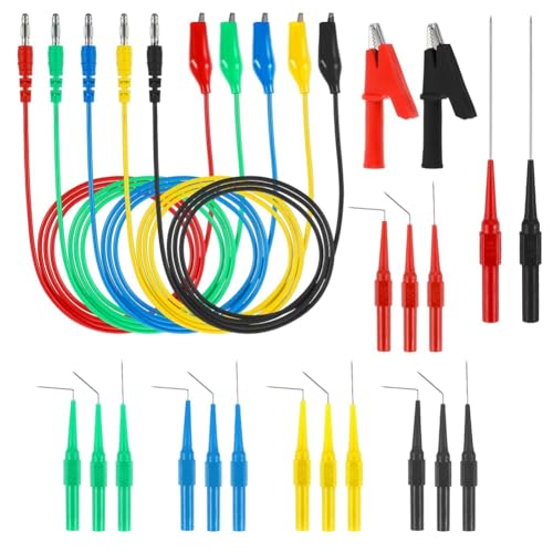 Tuesoa 24-Teiliges Back Probe Kit, Bananenstecker auf Kupfer-Krokodilklemmen, Messleitungs-Kit mit Krokodilklemmen Tuesoa 24-Teiliges Back Probe Kit, Bananenstecker auf Kupfer-Krokodilklemmen, Messleitungs-Kit mit Krokodilklemmen von Tuesoa