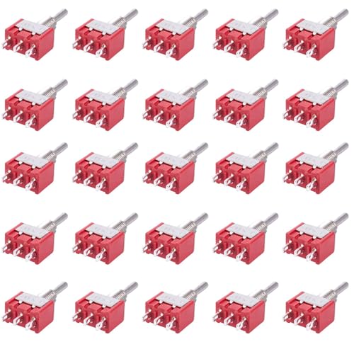 Tuesoa 25 X Mini Momentary (On) Off (On) Kippschalter Modellbahn SPDT 12V, Silber von Tuesoa