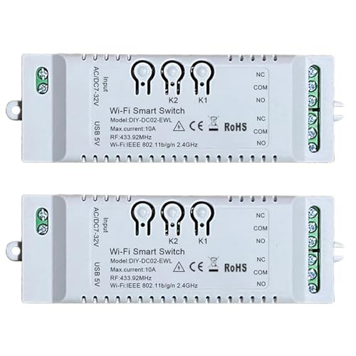 Tuesoa 2X 2CH WiFi Smart Switch DIY Timer 7-32V 2,4G WiFi+RF433+BT Hausautomationsmodul für Home IFTT Tuesoa 2X 2CH WiFi Smart Switch DIY Timer 7-32V 2,4G WiFi+RF433+BT Hausautomationsmodul für Home IFTT von Tuesoa