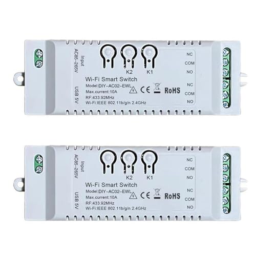 Tuesoa 2X 2CH WiFi Smart Switch DIY Timer 85-265V 2,4G WiFi+RF433+BT Hausautomationsmodul für Home IFTT Tuesoa 2X 2CH WiFi Smart Switch DIY Timer 85-265V 2,4G WiFi+RF433+BT Hausautomationsmodul für Home IFTT von Tuesoa