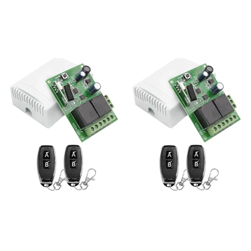 Tuesoa 2X 433 MHz Fernbedienungsschalter Drahtloses Relais 2-Kanal- -Sender DC 5 V 12 V 24 V 30 V für Garagentor-Lichtlampe Tuesoa 2X 433 MHz Fernbedienungsschalter Drahtloses Relais 2-Kanal- -Sender DC 5 V 12 V 24 V 30 V für Garagentor-Lichtlampe von Tuesoa