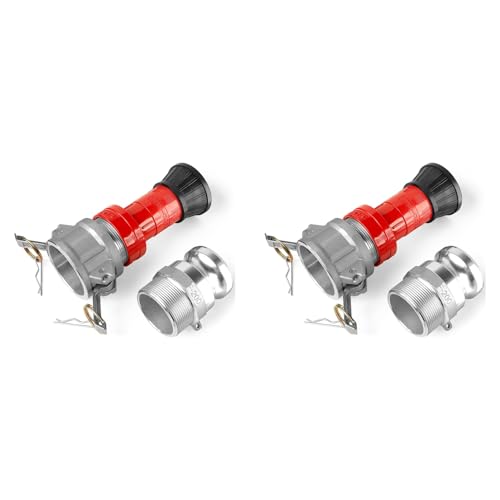 Tuesoa 2X Feuerwehrschlauchdüse, 2 NPSH Hochleistungs-Industrie-Feuerwehrschlauch mit Konstantem Durchfluss, Nebeldüse mit 2-Teiliger 2-Camlock-Anschlusskupplung Tuesoa 2X Feuerwehrschlauchdüse, 2 NPSH Hochleistungs-Industrie-Feuerwehrschlauch mit Konstantem Durchfluss, Nebeldüse mit 2-Teiliger 2-Camlock-Anschlusskupplung von Tuesoa