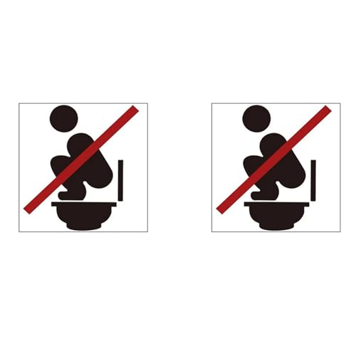 Tuesoa 2X Klebebare Warnaufkleber für Toiletten „Hocktoilette Verboten - Abziehbare und Aufklebbare Badezimmer-Erinnerungsschilder für Bars Tuesoa 2X Klebebare Warnaufkleber für Toiletten „Hocktoilette Verboten - Abziehbare und Aufklebbare Badezimmer-Erinnerungsschilder für Bars von Tuesoa